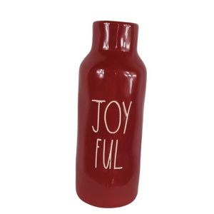 Rae Dunn JOYFUL Vase Artisan Collection by Magenta Red  9" tall